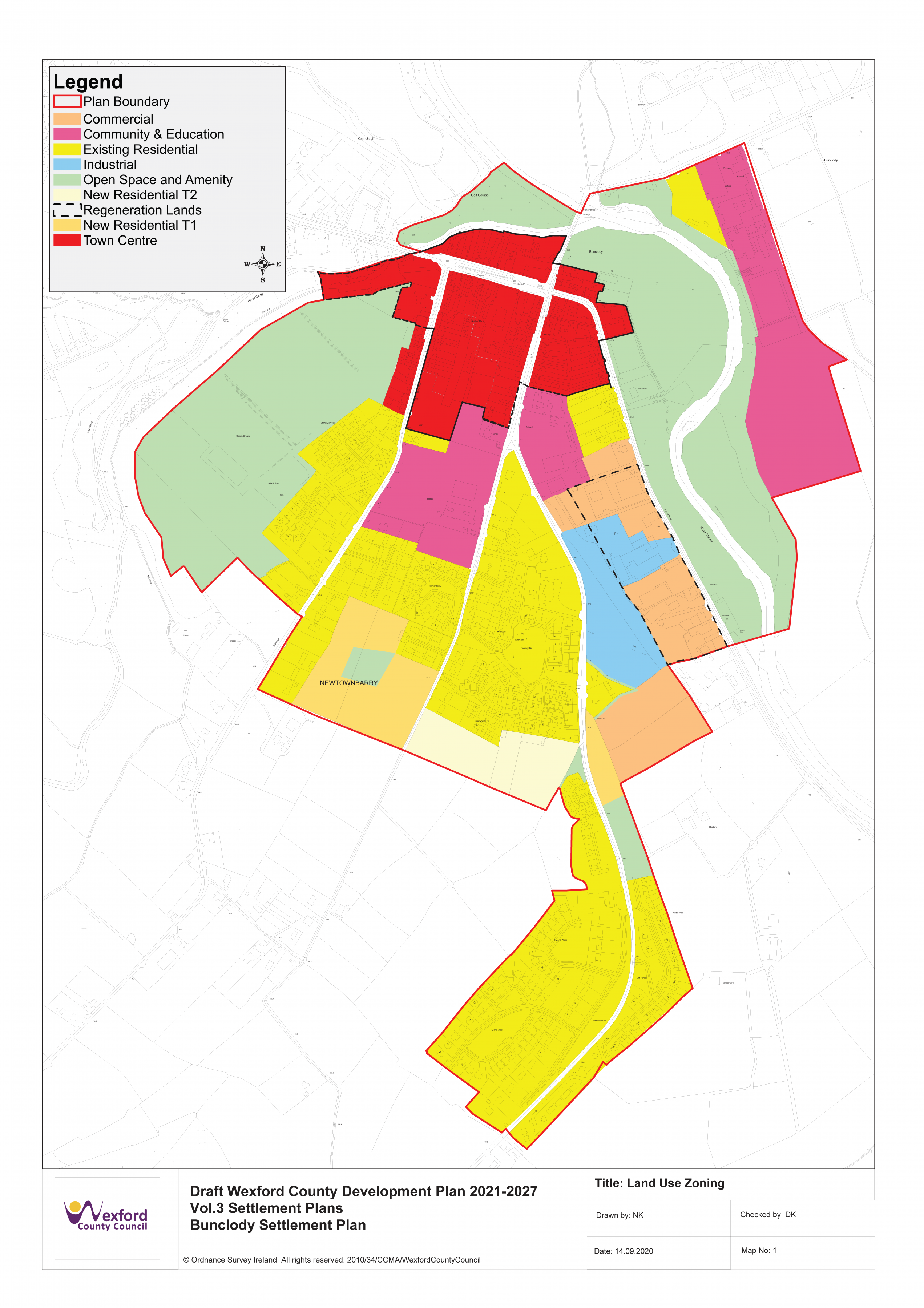 Map 1: Bunclody Land Use Zoning