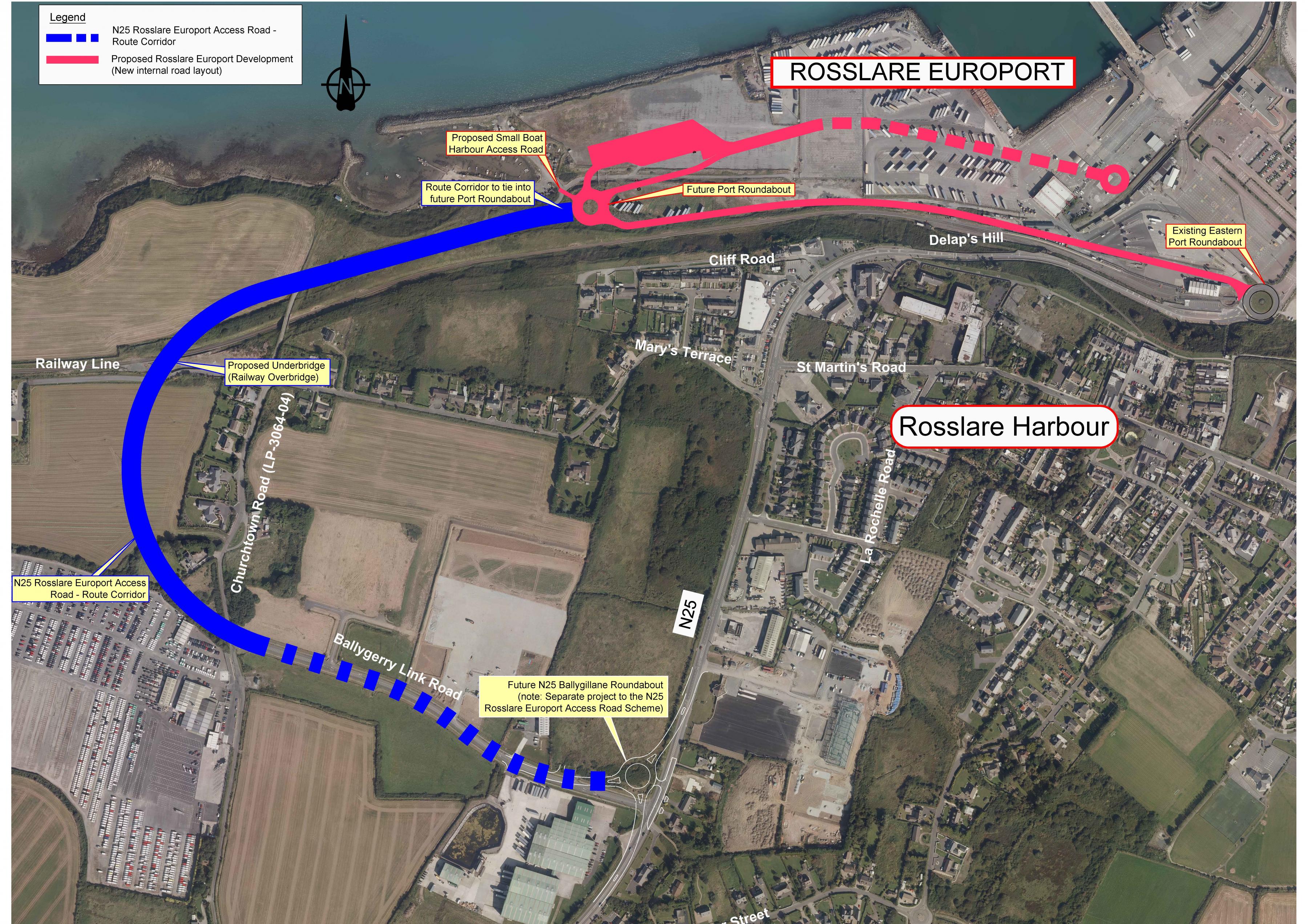 Image of proposed road at Rosslare Europort
